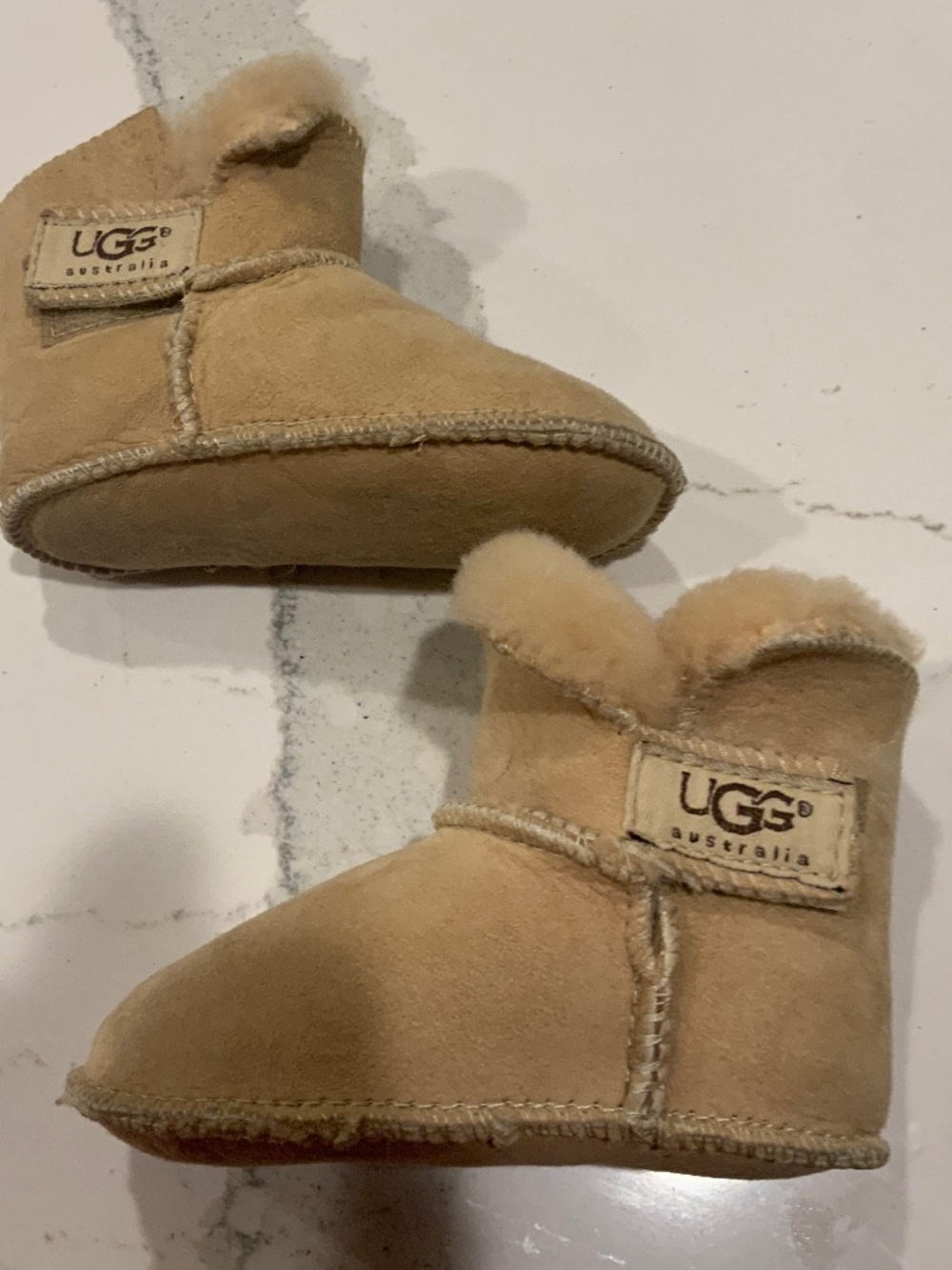 UGG Baby Brown Suede Shearling-Lined Boots M 4/5